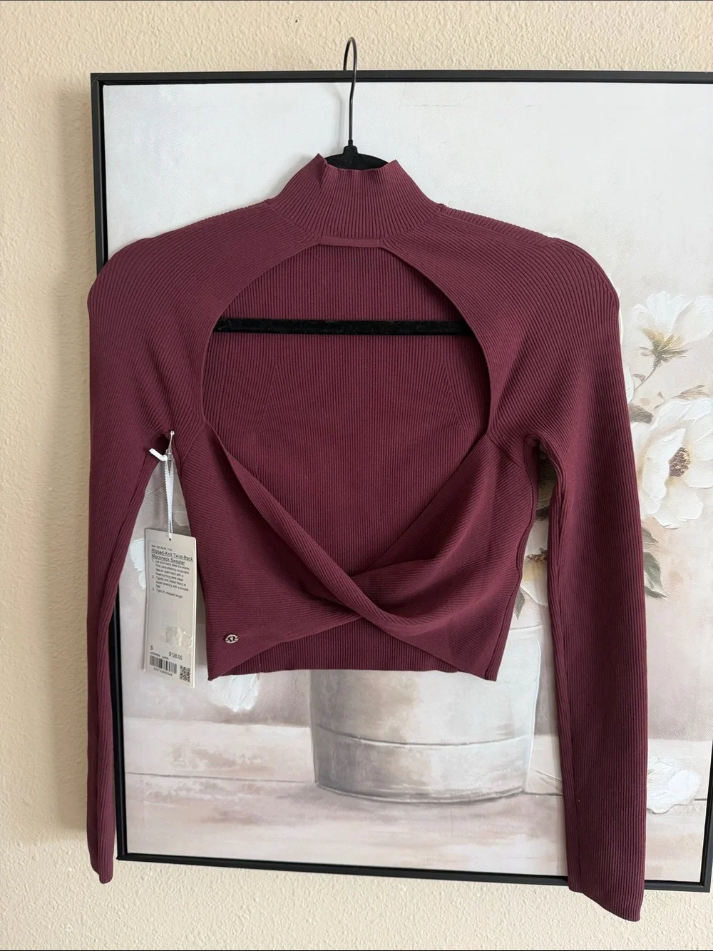 Lululemon Ribbed-Knit Twist-Back Mockneck Sweater